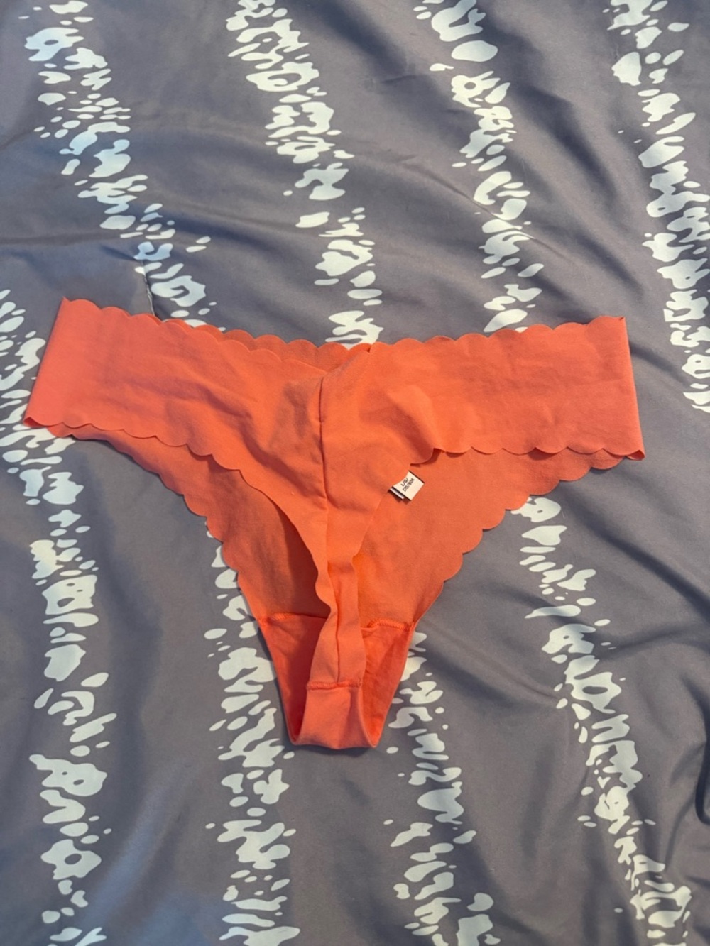 Victoria's Secret Orange Scalloped Seamless Thong